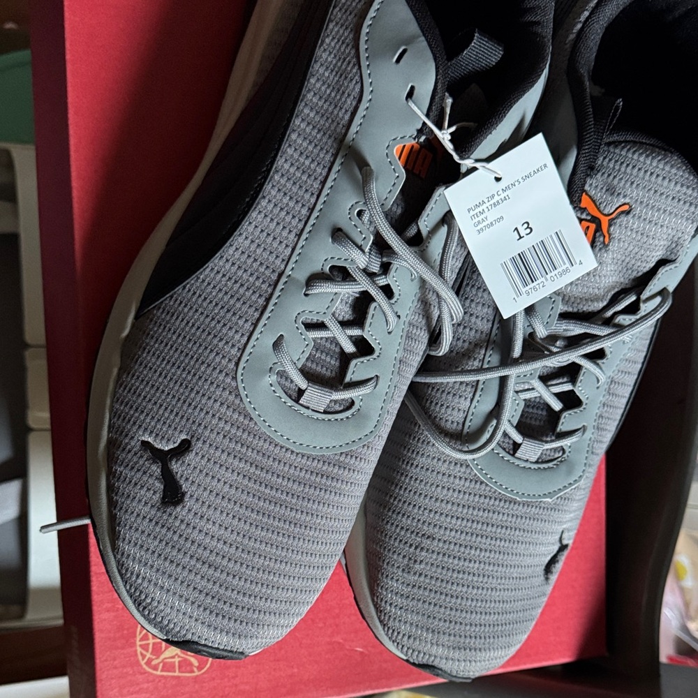Puma Gray Zip Men's Sneakers - Picture 2 of 2